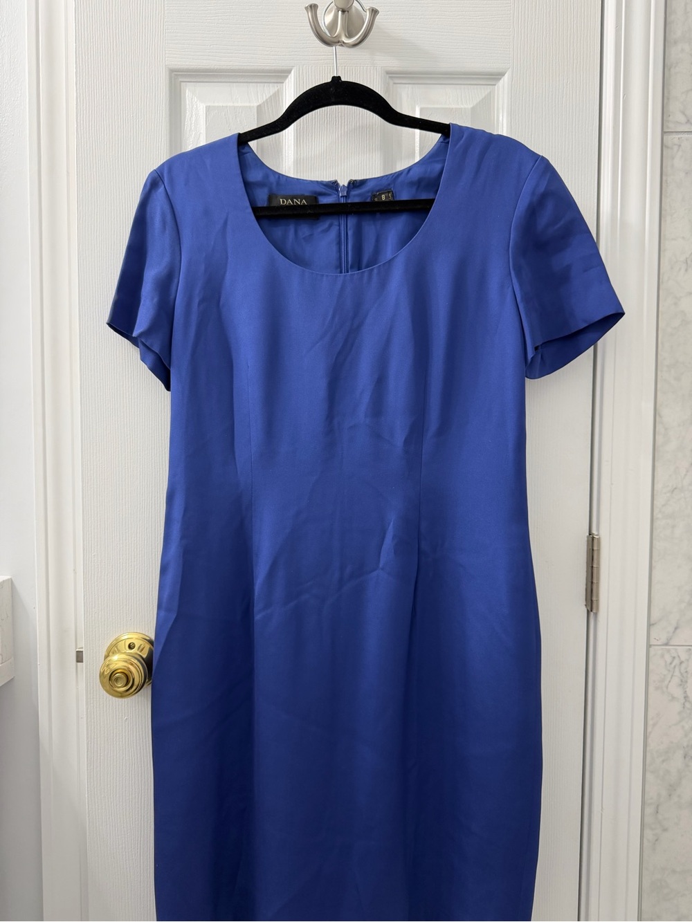 Vintage (pre-2008) Dana Bachman 100% Silk Cobalt Blue Tailored Blazer & Dress - Picture 6 of 7